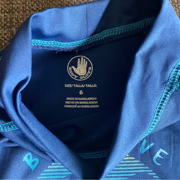 🌊 Body Glove Short Sleeve Rash Guard Swim Top, Boys Size 6, Blue, UFP 50+ - Picture 2 of 4